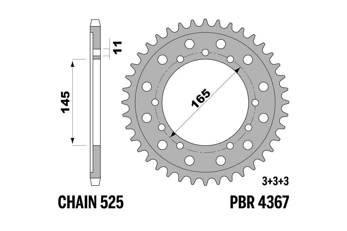 Couronne PBR acier C45 standard 4367 - 525