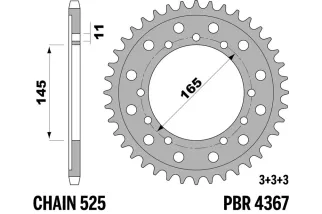 Couronne PBR acier C45 standard 4367 - 525