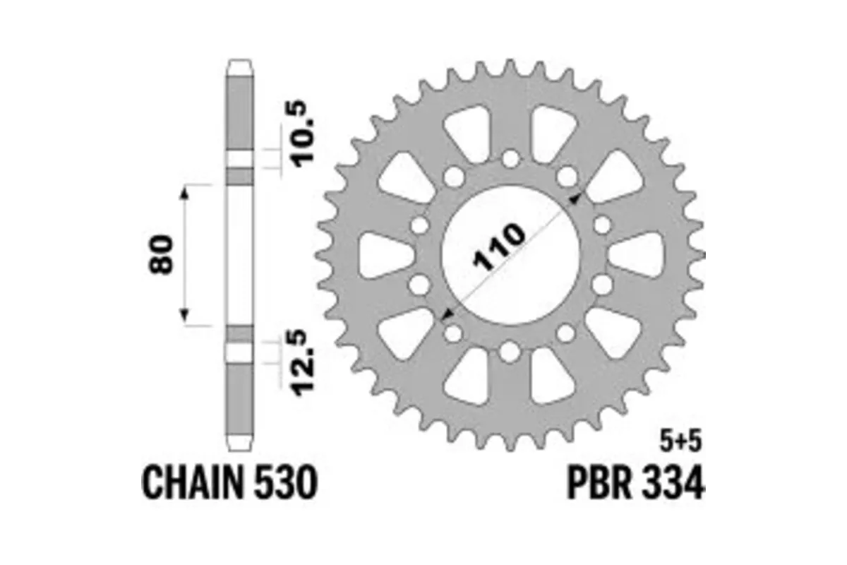 Couronne PBR acier C45 standard 334 - 530