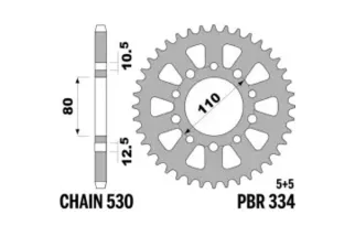 Couronne PBR acier C45 standard 334 - 530