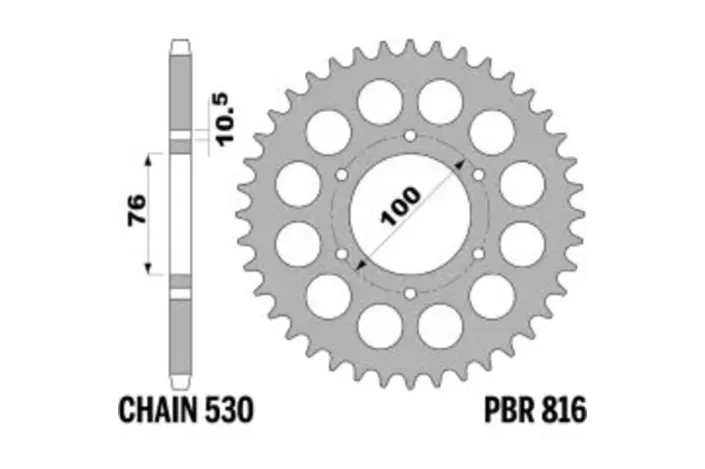 Couronne PBR acier C45 standard 816 - 530