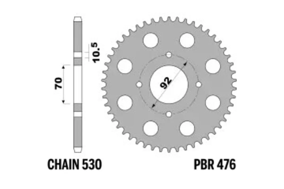 Couronne PBR acier C45 standard 476 - 530