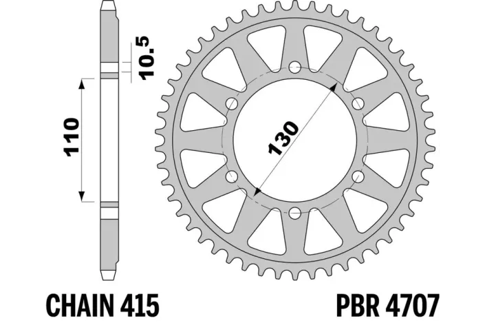 Couronne PBR aluminium ultra-light anodisé dur 4707 - 415