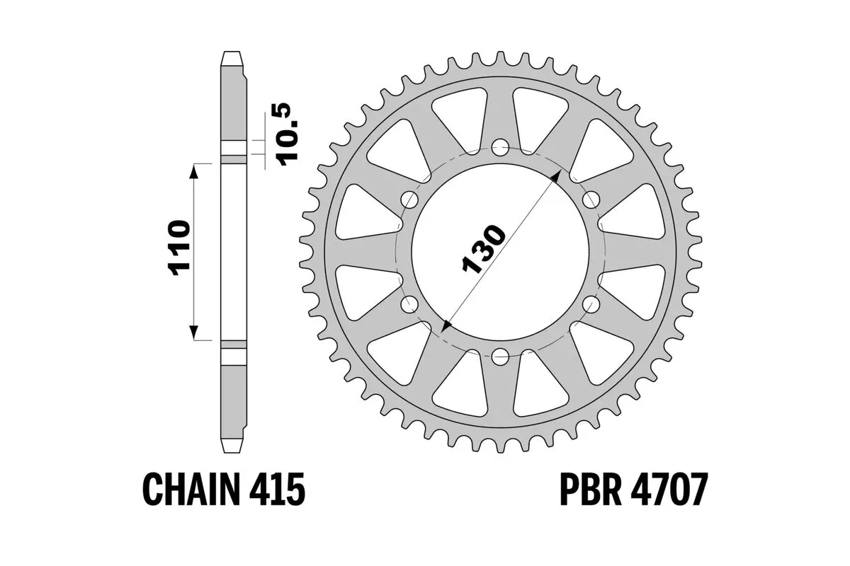 Couronne PBR aluminium ultra-light anodisé dur 4707 - 415