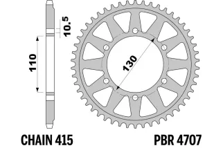 Couronne PBR aluminium ultra-light anodisé dur 4707 - 415