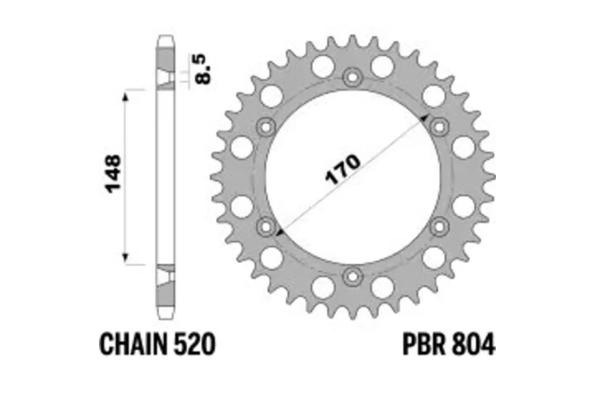 Couronne PBR acier C45 standard 804 - 520