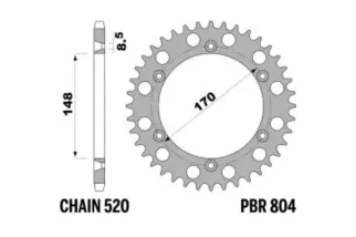Couronne PBR acier C45 standard 804 - 520