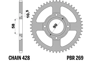 Couronne PBR acier C45 standard 269 - 428