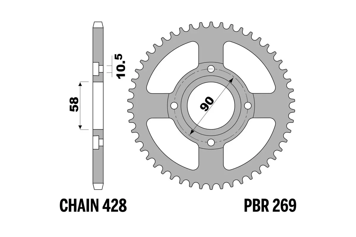 Couronne PBR acier C45 standard 269 - 428