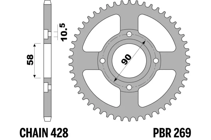 Couronne PBR acier C45 standard 269 - 428