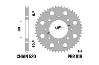 Couronne PBR acier C45 standard 819 - 520