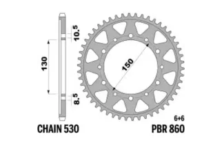 Couronne PBR acier C45 standard 860 - 530