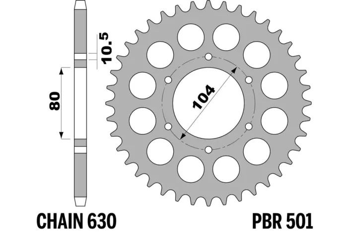 Couronne PBR acier C45 standard 501 - 630