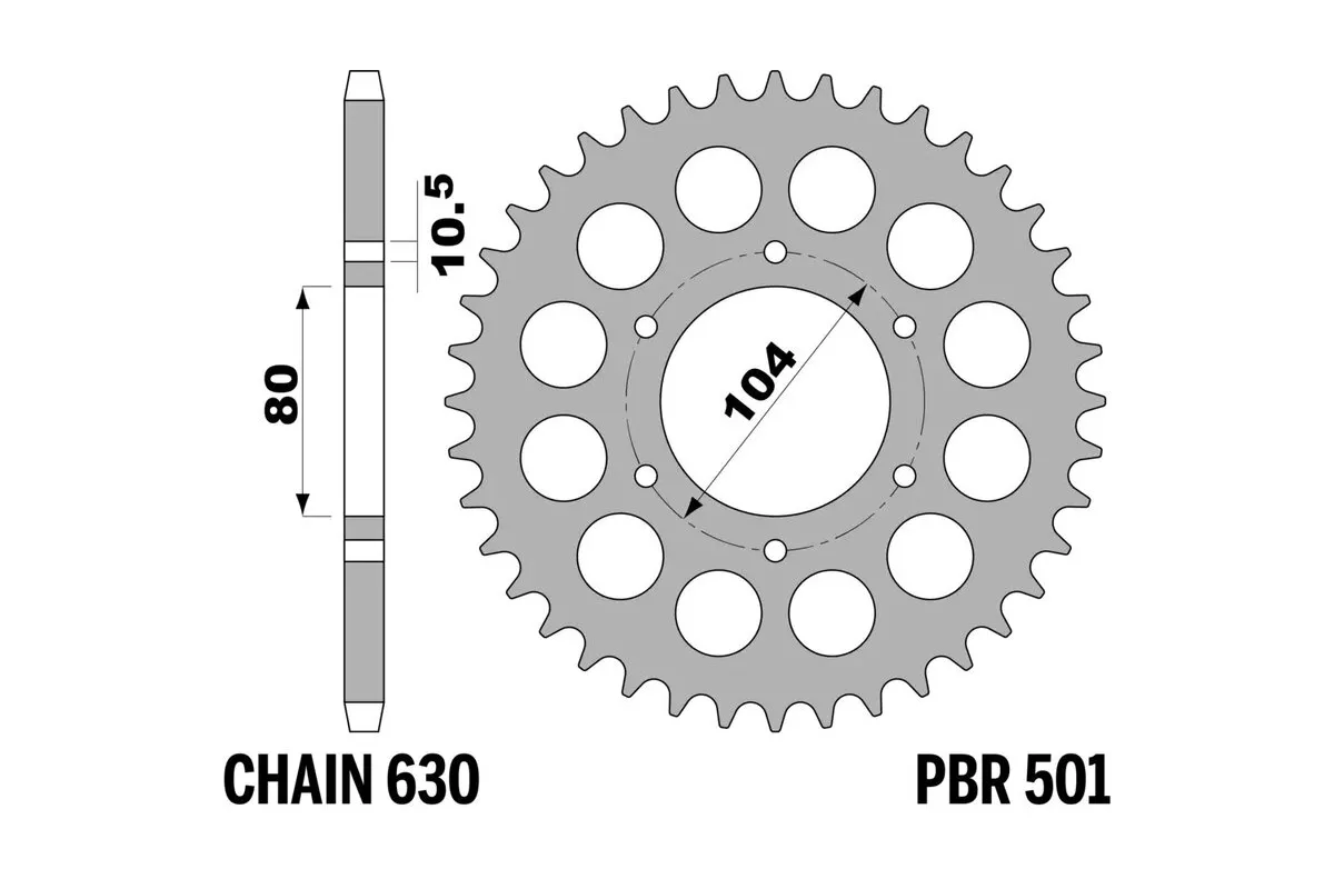 Couronne PBR acier C45 standard 501 - 630