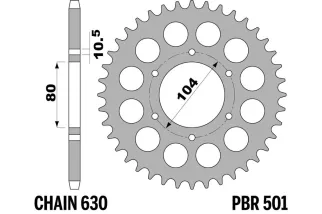 Couronne PBR acier C45 standard 501 - 630