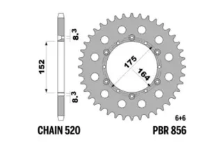 Couronne PBR acier C45 standard 856 - 520
