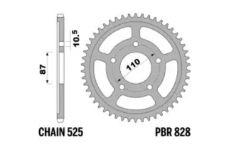 Couronne PBR acier C45 standard 828 - 525