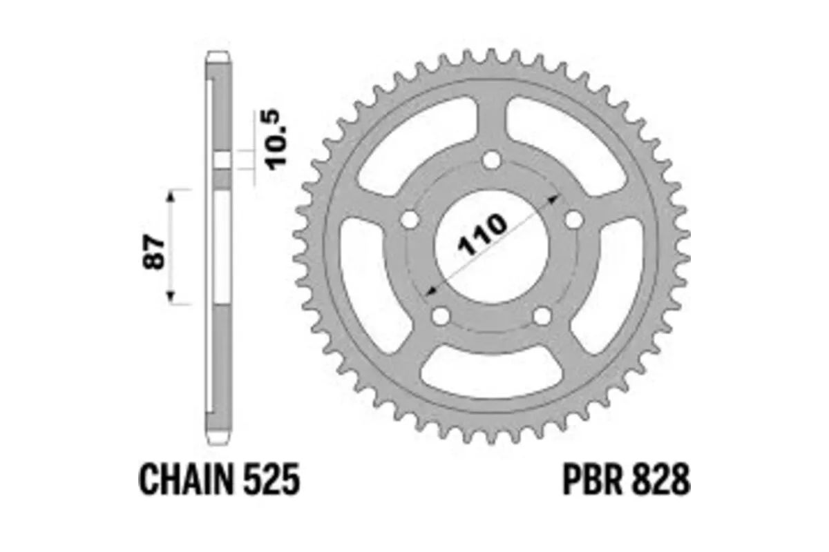 Couronne PBR acier C45 standard 828 - 525
