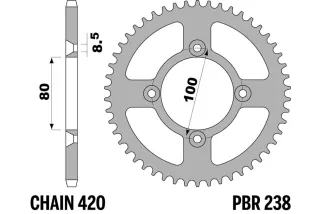 Couronne PBR acier C45 standard 238 - 420