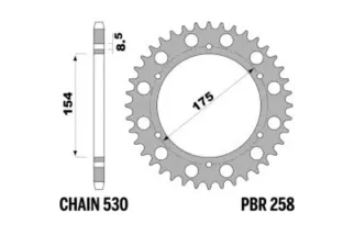 Couronne PBR acier C45 standard 258 - 530