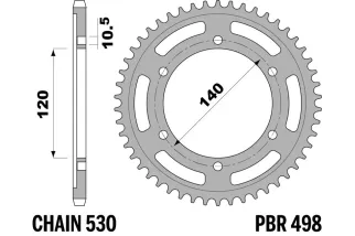 Couronne PBR acier C45 standard 498 - 530