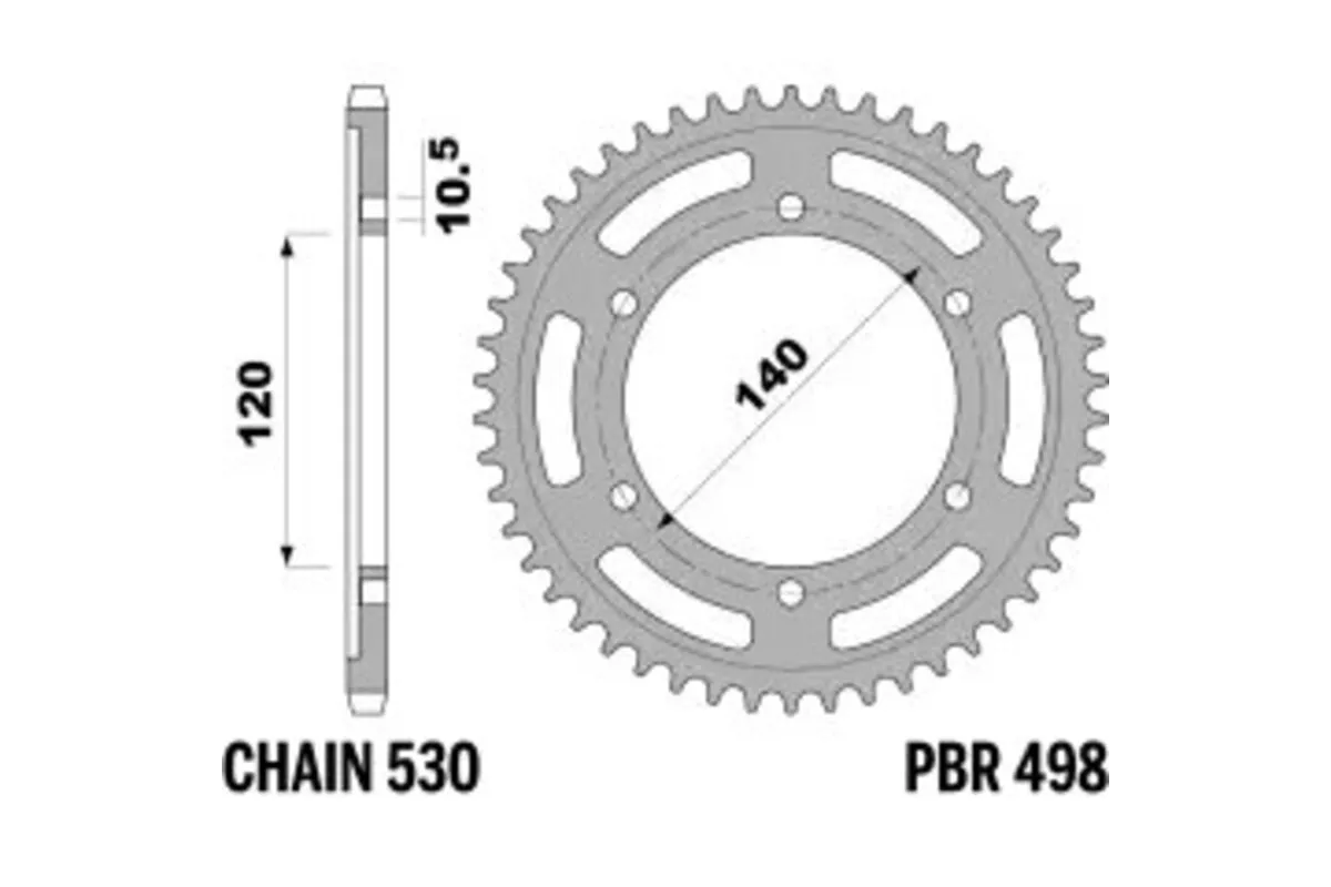 Couronne PBR acier C45 standard 498 - 530