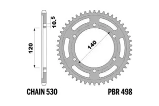 Couronne PBR acier C45 standard 498 - 530