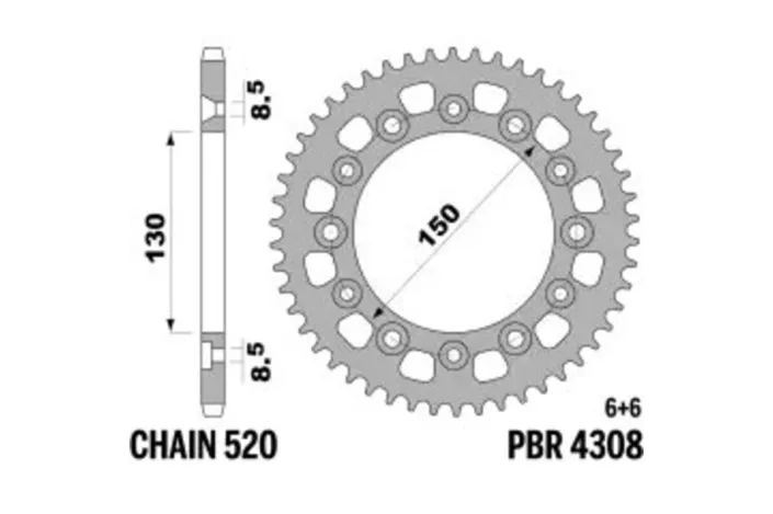 Couronne PBR acier C45 standard 4308 - 520