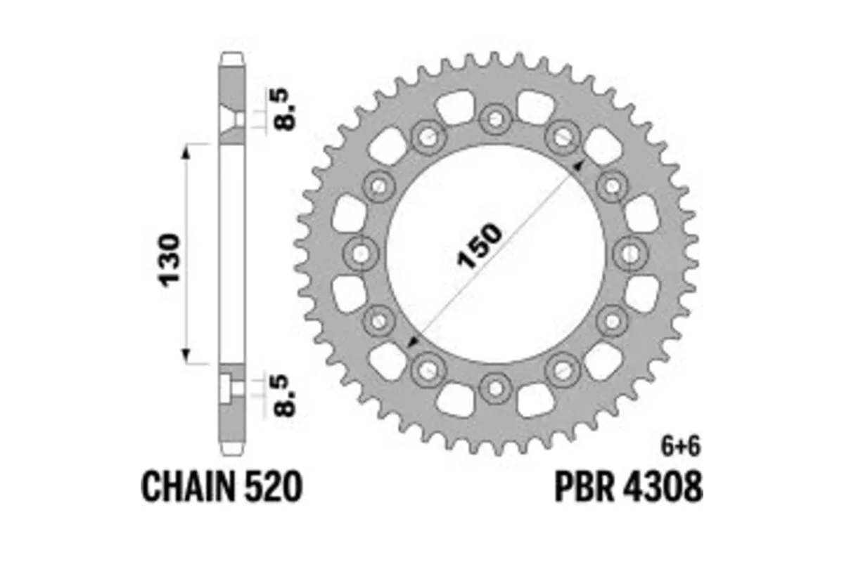 Couronne PBR acier C45 standard 4308 - 520