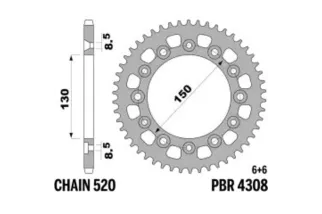 Couronne PBR acier C45 standard 4308 - 520