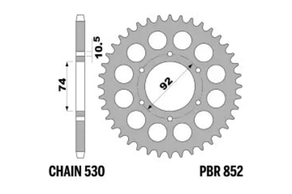 Couronne PBR acier C45 standard 852 - 530