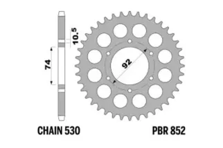 Couronne PBR acier C45 standard 852 - 530