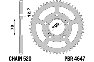 Couronne PBR aluminium ultra-light anodisé dur 4647 - 520