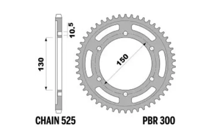 Couronne PBR acier C45 standard 300 - 525