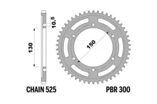 Couronne PBR acier C45 standard 300 - 525