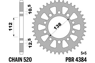 Couronne PBR acier C45 standard 4384 - 520