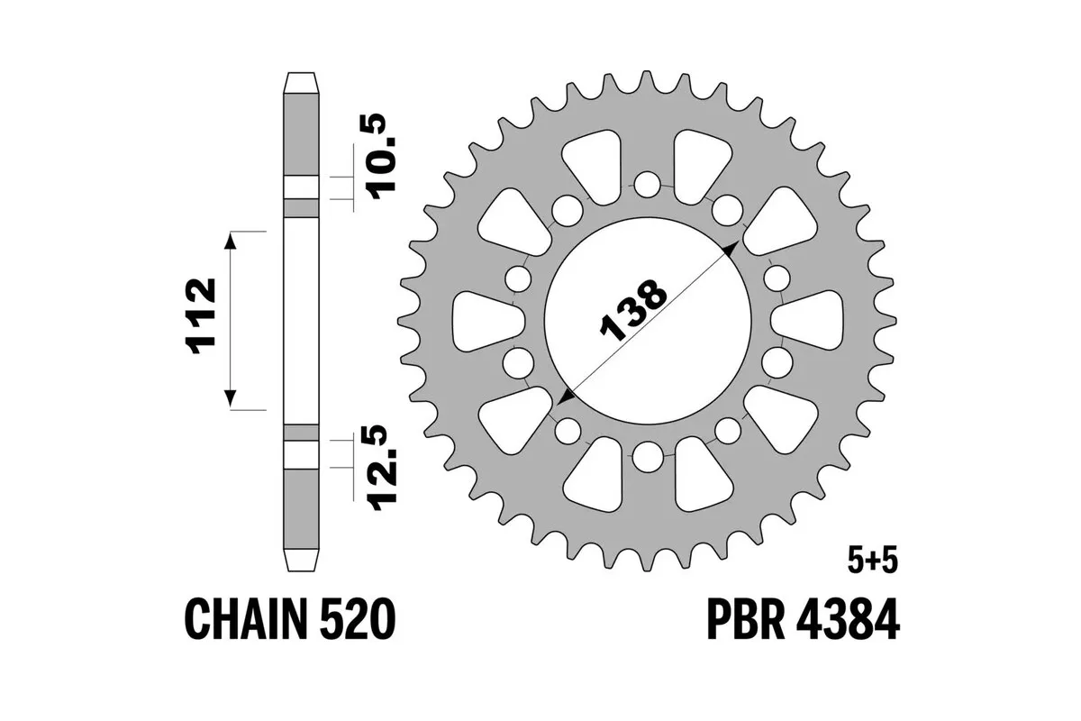 Couronne PBR acier C45 standard 4384 - 520