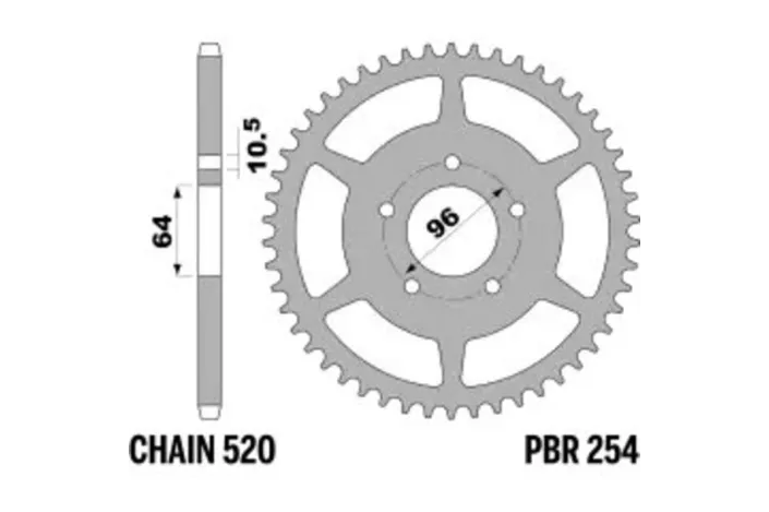 Couronne PBR acier C45 standard 254 - 520