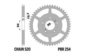 Couronne PBR acier C45 standard 254 - 520