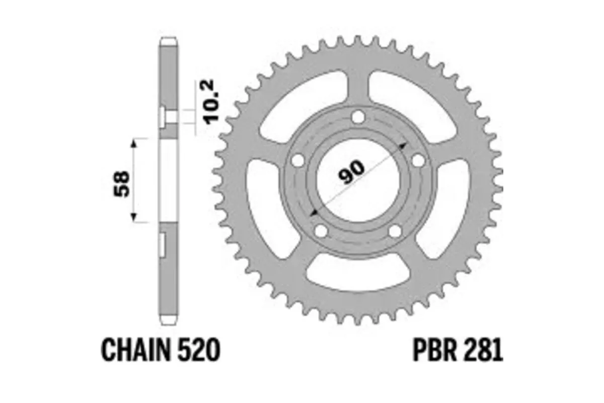 Couronne PBR acier C45 standard 281 - 520