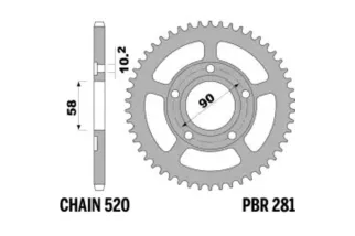 Couronne PBR acier C45 standard 281 - 520
