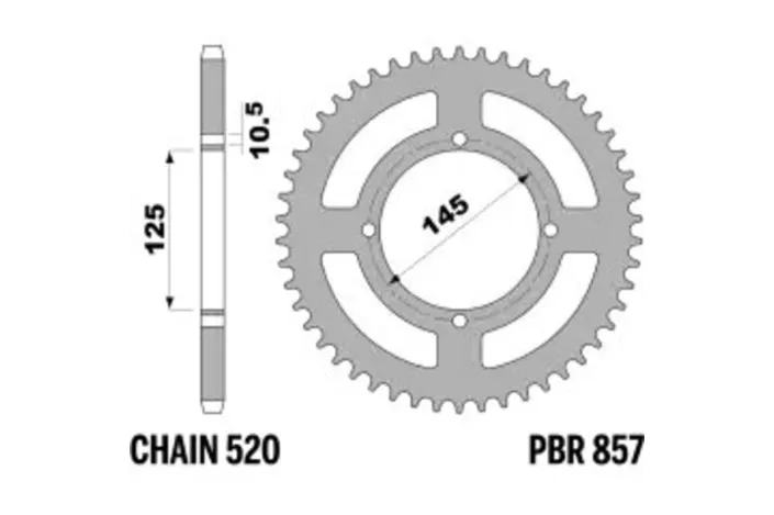 Couronne PBR acier C45 standard 857 - 520