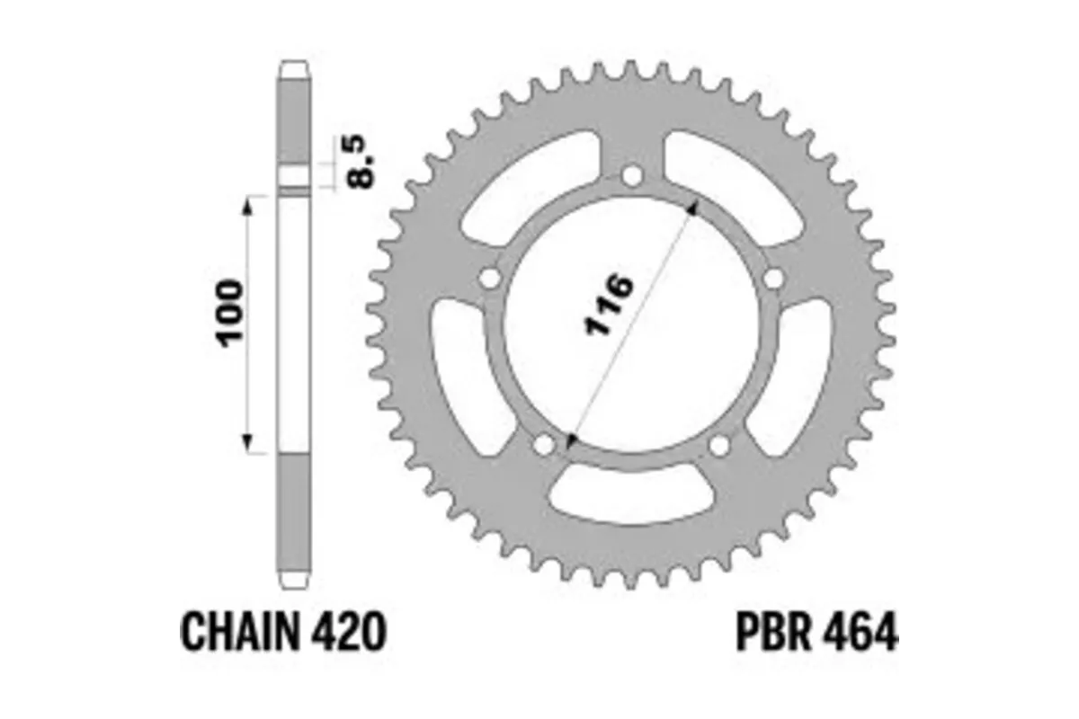 Couronne PBR acier C45 standard 464 - 420