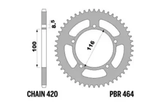 Couronne PBR acier C45 standard 464 - 420