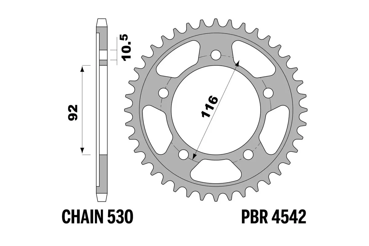 Couronne PBR acier C45 standard 4542 - 530