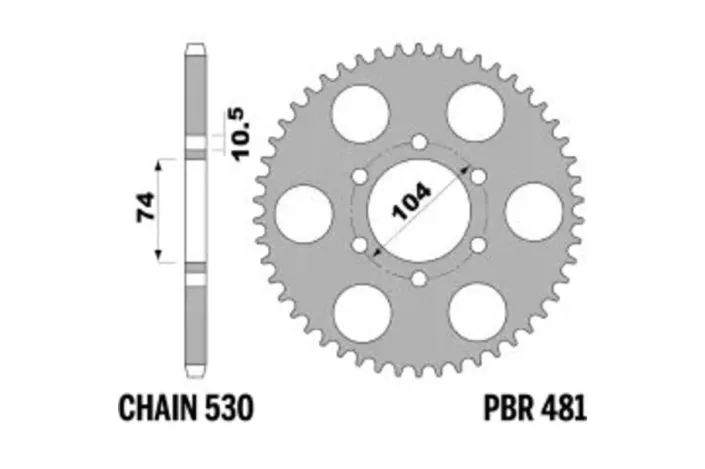 Couronne PBR acier C45 standard 481 - 530