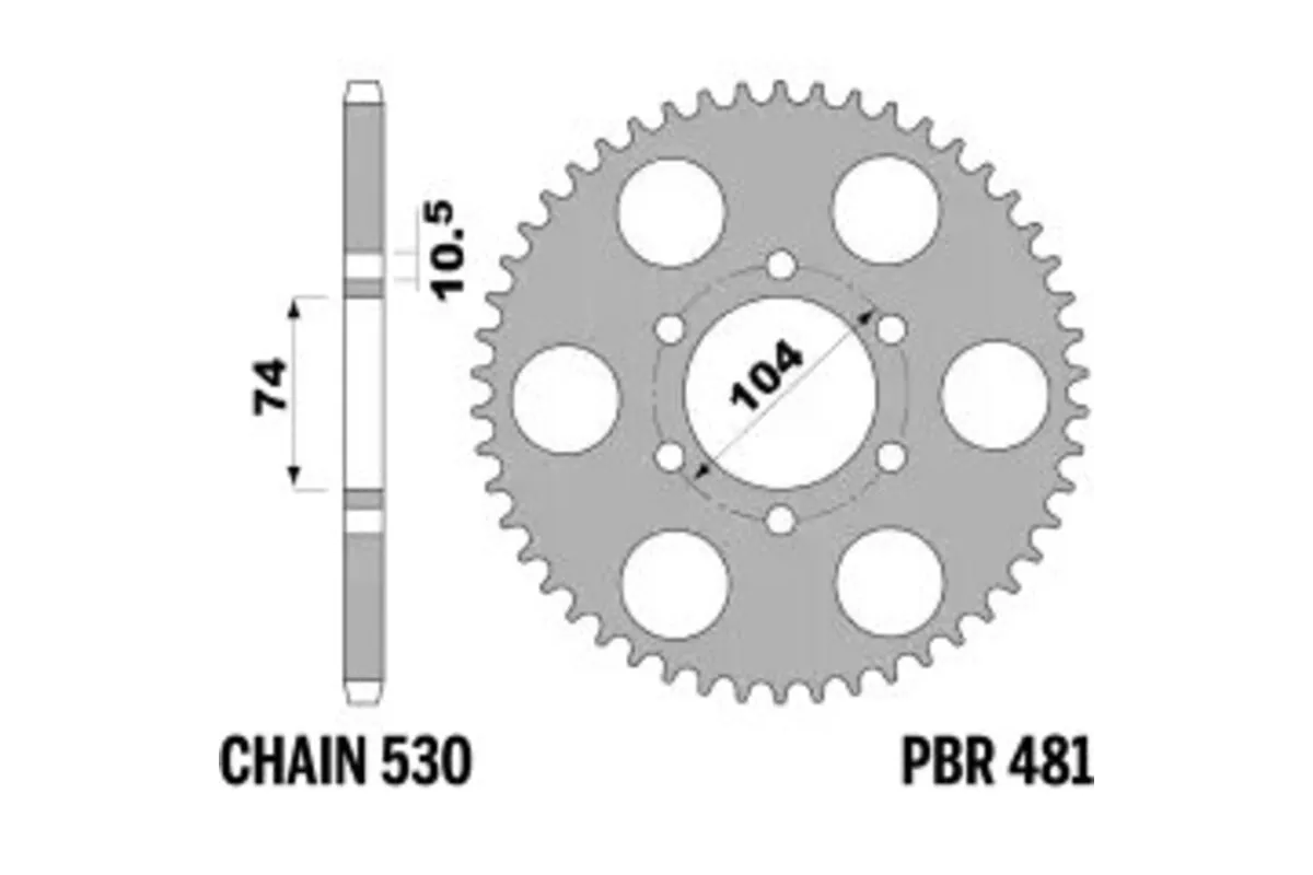 Couronne PBR acier C45 standard 481 - 530