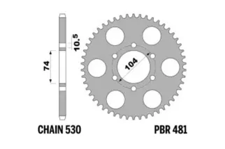 Couronne PBR acier C45 standard 481 - 530