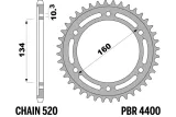 Couronne PBR aluminium ultra-light anodisé dur 4400 - 520