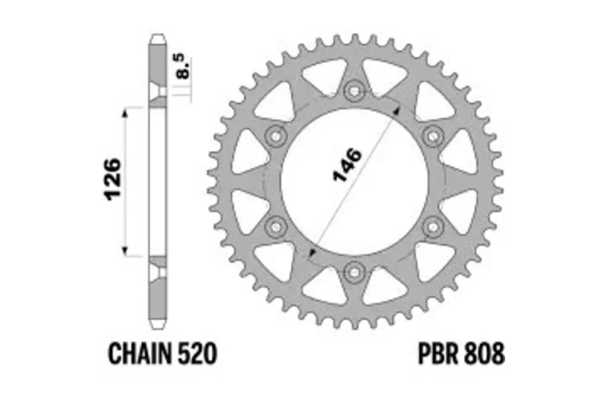 Couronne PBR acier C45 standard 808 - 520